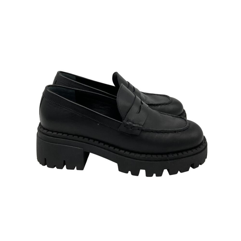 Free People Lugged Black Lyra Loafers Size 37.5 EU / US 7.5 - Picture 2 of 7
